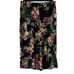 G.I.L.I Floral Print Wide Leg Pants With Pockets Size Medium
